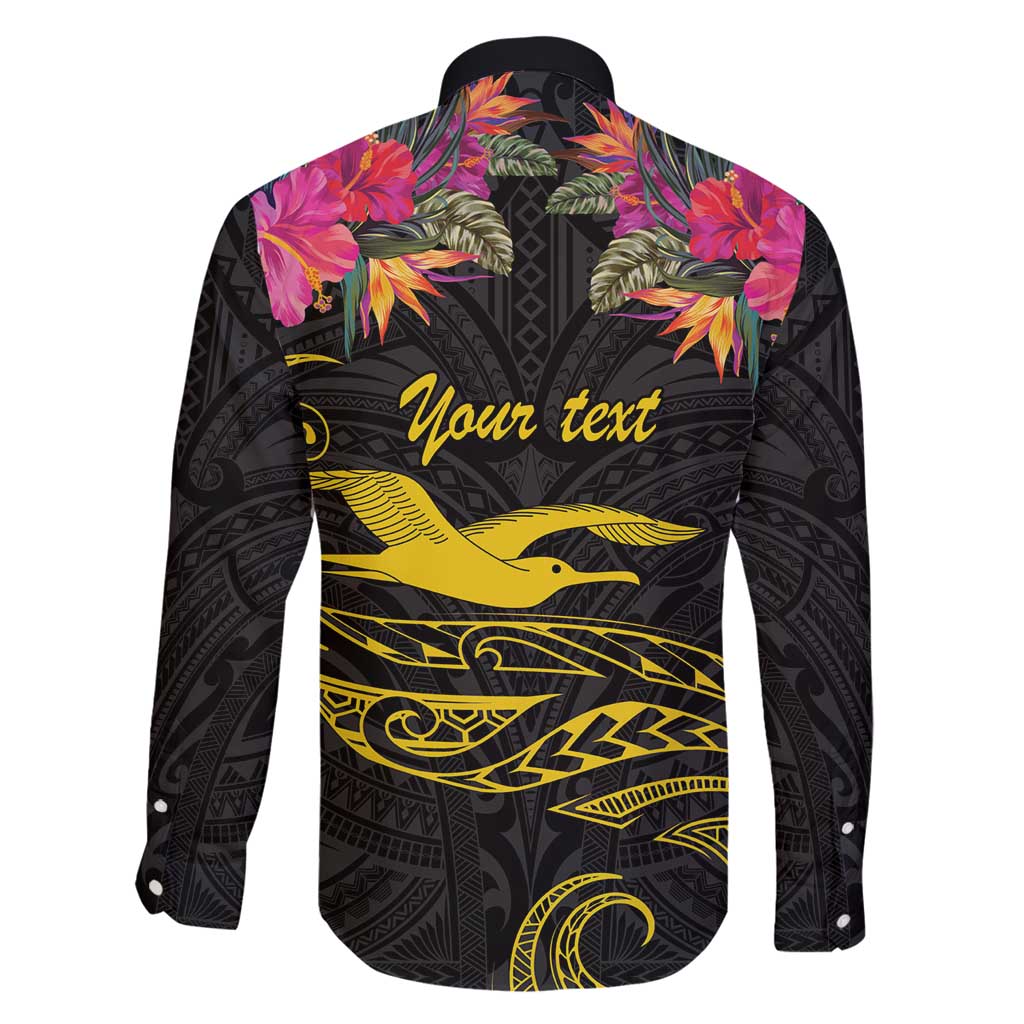 Kiribati Independence Day Personalised Family Matching Summer Maxi Dress and Hawaiian Shirt Gold Frigatebird with Polynesian Pattern LT9 - Polynesian Pride