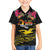 Kiribati Independence Day Personalised Kid Hawaiian Shirt Gold Frigatebird with Polynesian Pattern