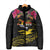 Kiribati Independence Day Personalised Padded Jacket Gold Frigatebird with Polynesian Pattern - Polynesian Pride