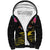 Kiribati Independence Day Personalised Sherpa Hoodie Gold Frigatebird with Polynesian Pattern