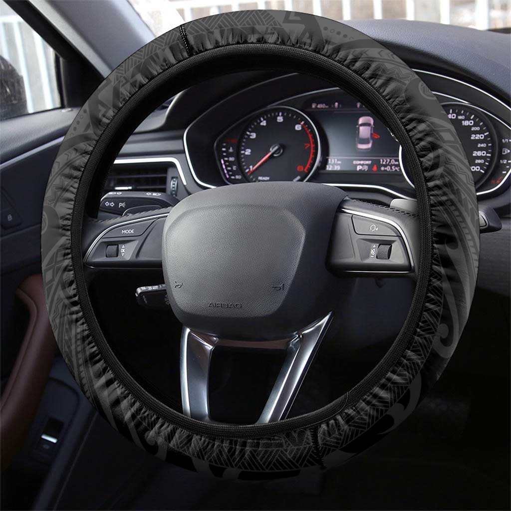 Kiribati Independence Day Steering Wheel Cover Gold Frigatebird with Polynesian Pattern