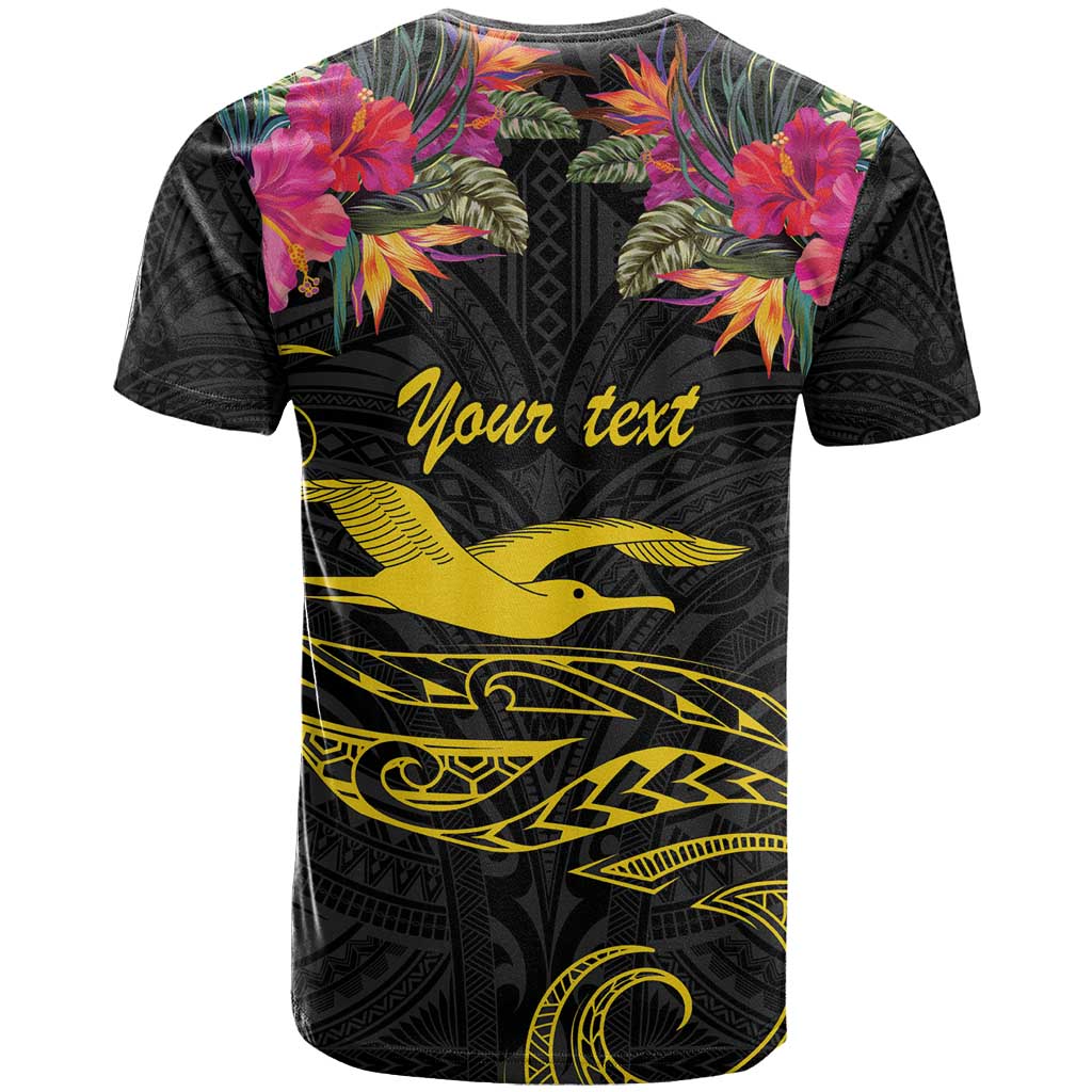 Kiribati Independence Day Personalised T Shirt Gold Frigatebird with Polynesian Pattern LT9 - Polynesian Pride