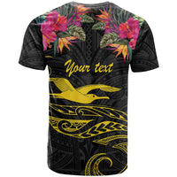 Kiribati Independence Day Personalised T Shirt Gold Frigatebird with Polynesian Pattern LT9 - Polynesian Pride