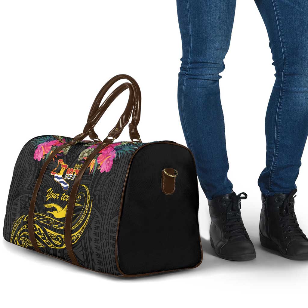 Kiribati Independence Day Personalised Travel Bag Gold Frigatebird with Polynesian Pattern - Polynesian Pride