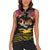 Kiribati Independence Day Personalised Women Sleeveless Polo Shirt Gold Frigatebird with Polynesian Pattern