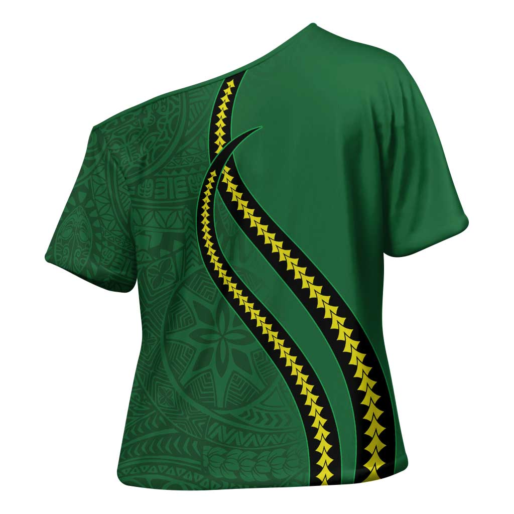 Manua Islands Polynesian Style Cross Shoulder Shirt - Polynesian Pride
