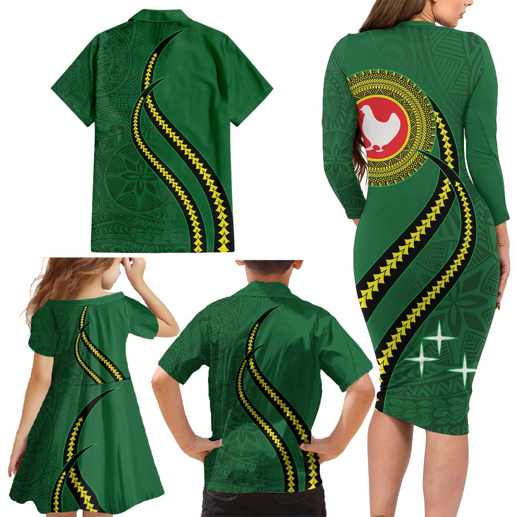 Manua Islands Polynesian Style Family Matching Long Sleeve Bodycon Dress and Hawaiian Shirt LT9 - Polynesian Pride