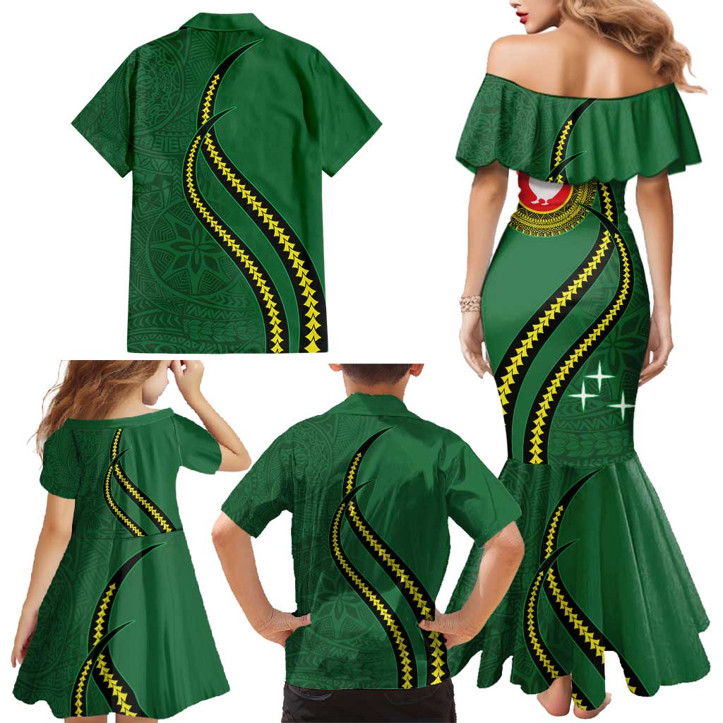 Manua Islands Polynesian Style Family Matching Mermaid Dress and Hawaiian Shirt LT9 - Polynesian Pride