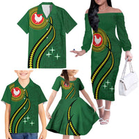 Manua Islands Polynesian Style Family Matching Off The Shoulder Long Sleeve Dress and Hawaiian Shirt LT9 - Polynesian Pride