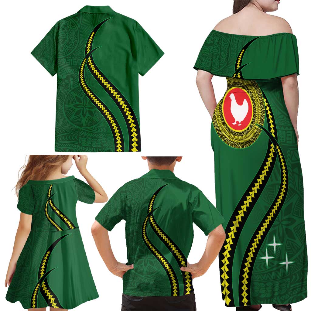 Manua Islands Polynesian Style Family Matching Off Shoulder Maxi Dress and Hawaiian Shirt LT9 - Polynesian Pride