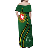 Manua Islands Polynesian Style Family Matching Off Shoulder Maxi Dress and Hawaiian Shirt LT9 - Polynesian Pride