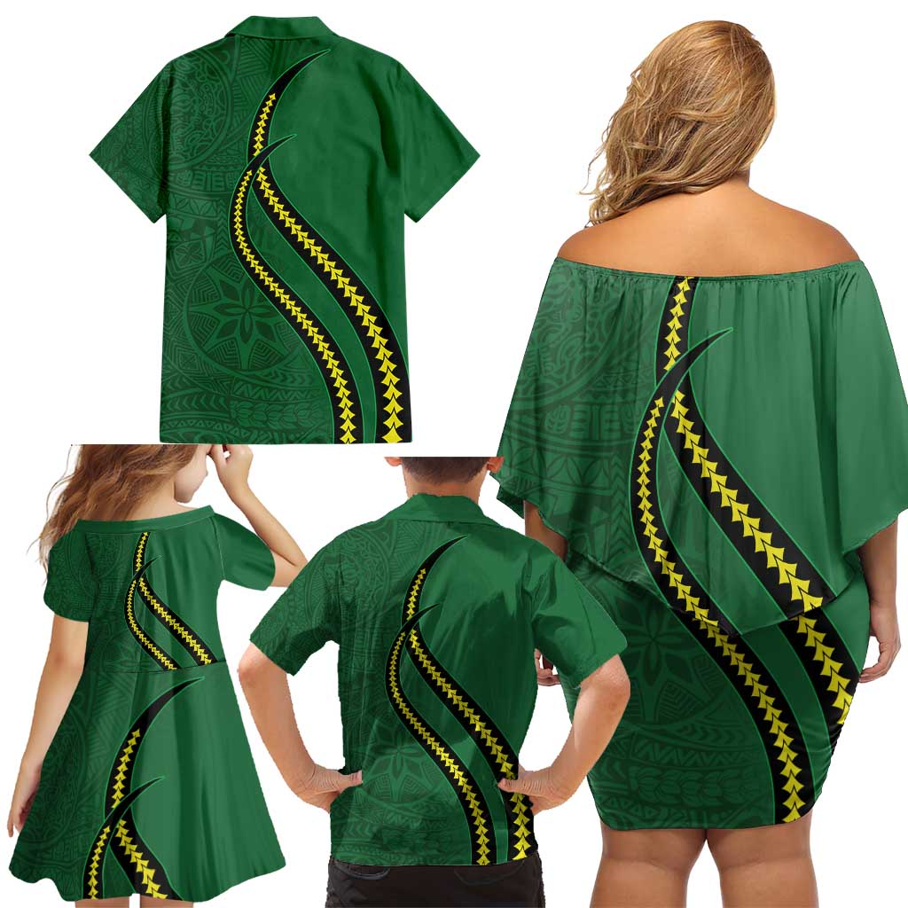 Manua Islands Polynesian Style Family Matching Off Shoulder Short Dress and Hawaiian Shirt LT9 - Polynesian Pride