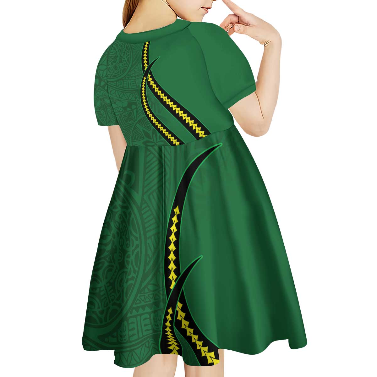 Manua Islands Polynesian Style Kid Short Sleeve Dress