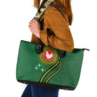 Manua Islands Polynesian Style Leather Tote Bag