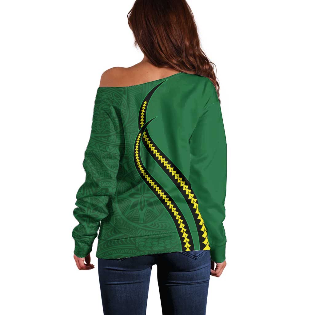 Manua Islands Polynesian Style Off Shoulder Sweater