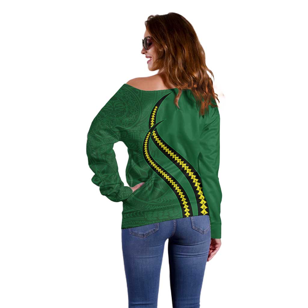 Manua Islands Polynesian Style Off Shoulder Sweater