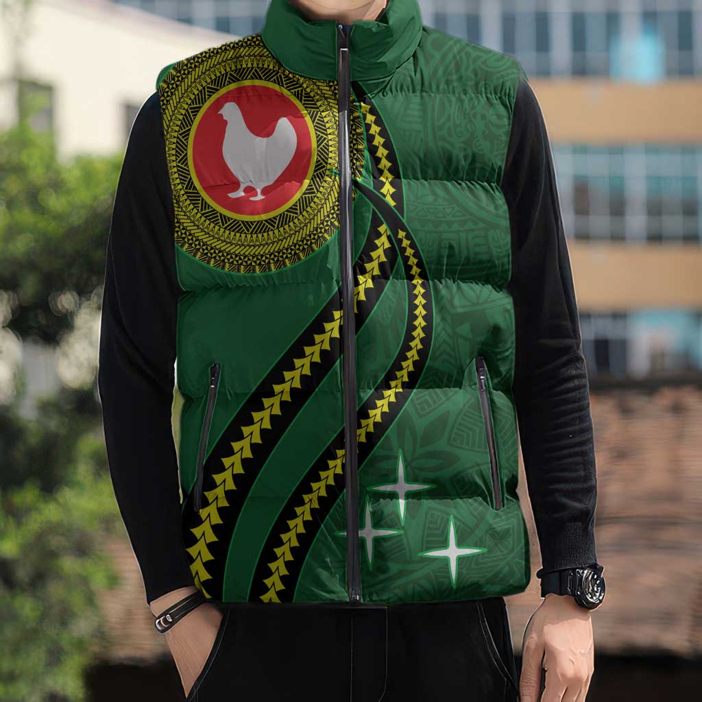 Manua Islands Polynesian Style Sleeveless Puffer Jacket - Polynesian Pride