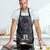 Custom New Zealand Taiaha Maori Apron Minimalist Silver Fern All Black - Polynesian Pride