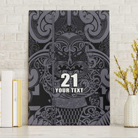 Custom New Zealand Taiaha Maori Canvas Wall Art Minimalist Silver Fern All Black LT9 Without Frame Black - Polynesian Pride