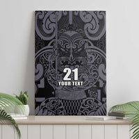 Custom New Zealand Taiaha Maori Canvas Wall Art Minimalist Silver Fern All Black LT9 - Polynesian Pride