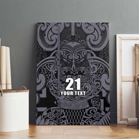 Custom New Zealand Taiaha Maori Canvas Wall Art Minimalist Silver Fern All Black LT9 - Polynesian Pride