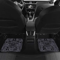 Custom New Zealand Taiaha Maori Car Mats Minimalist Silver Fern All Black LT9 Set 2pcs - Back Black - Polynesian Pride