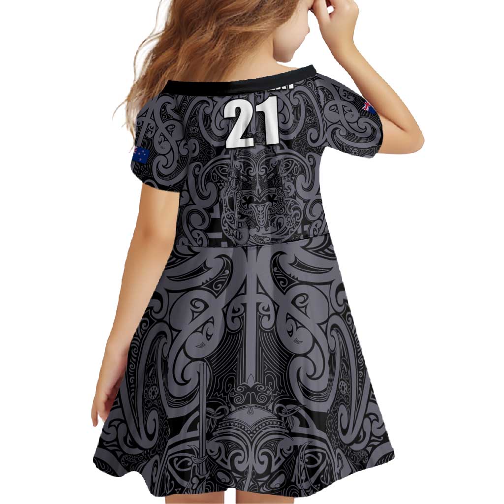 Custom New Zealand Taiaha Maori Family Matching Mermaid Dress and Hawaiian Shirt Minimalist Silver Fern All Black LT9 - Polynesian Pride