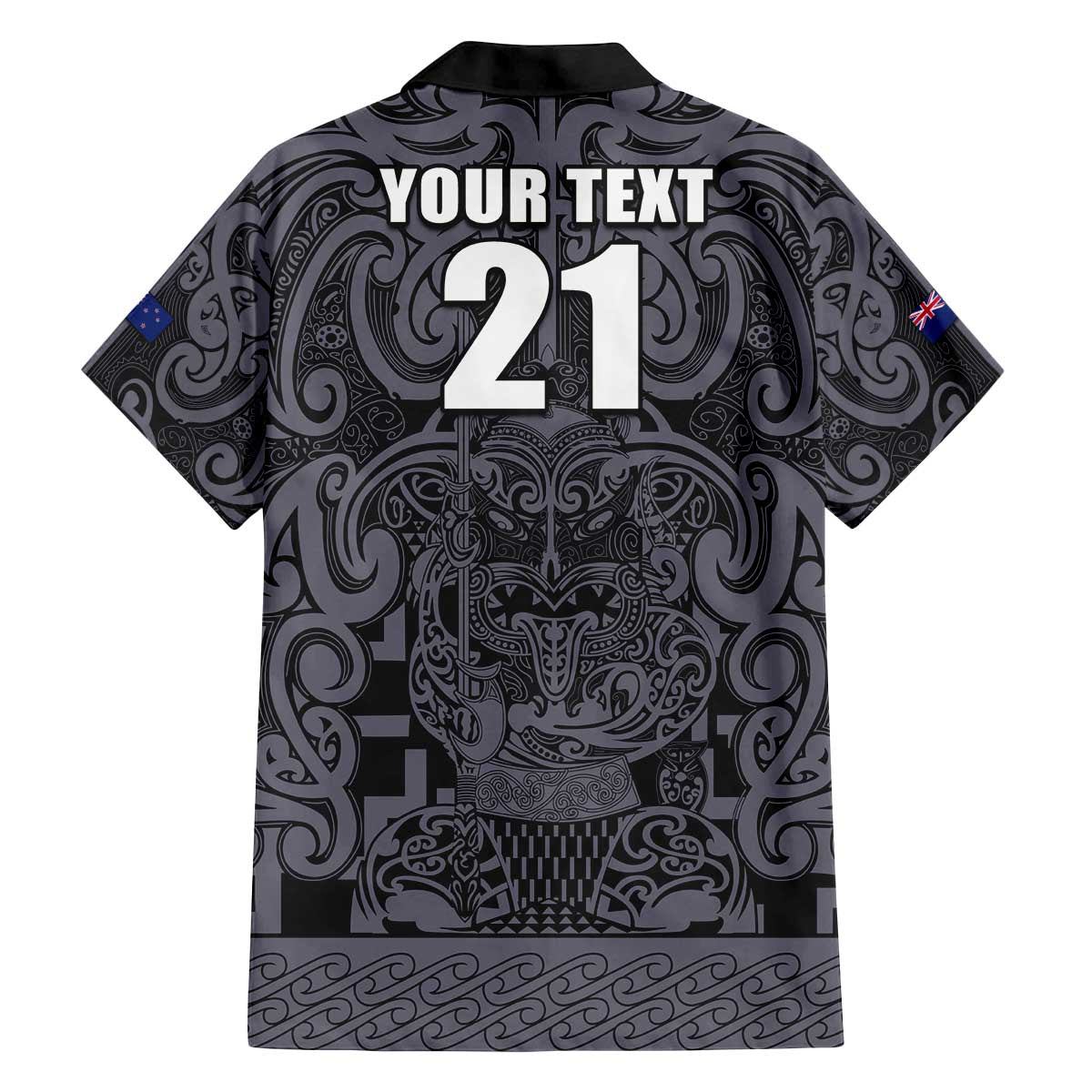 Custom New Zealand Taiaha Maori Family Matching Off The Shoulder Long Sleeve Dress and Hawaiian Shirt Minimalist Silver Fern All Black LT9 - Polynesian Pride