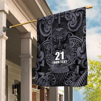 Custom New Zealand Taiaha Maori Garden Flag Minimalist Silver Fern All Black LT9 House Flag Black - Polynesian Pride