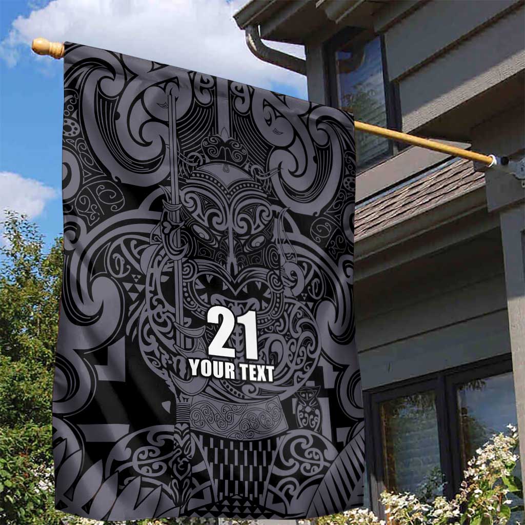 Custom New Zealand Taiaha Maori Garden Flag Minimalist Silver Fern All Black LT9 - Polynesian Pride