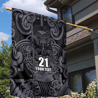 Custom New Zealand Taiaha Maori Garden Flag Minimalist Silver Fern All Black LT9 - Polynesian Pride