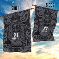 Custom New Zealand Taiaha Maori Garden Flag Minimalist Silver Fern All Black LT9 - Polynesian Pride
