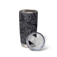 New Zealand Taiaha Maori Tumbler Cup Minimalist Silver Fern All Black LT9 - Polynesian Pride