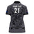 Custom New Zealand Taiaha Maori Women Polo Shirt Minimalist Silver Fern All Black - Polynesian Pride