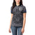 Custom New Zealand Taiaha Maori Women Polo Shirt Minimalist Silver Fern All Black - Polynesian Pride