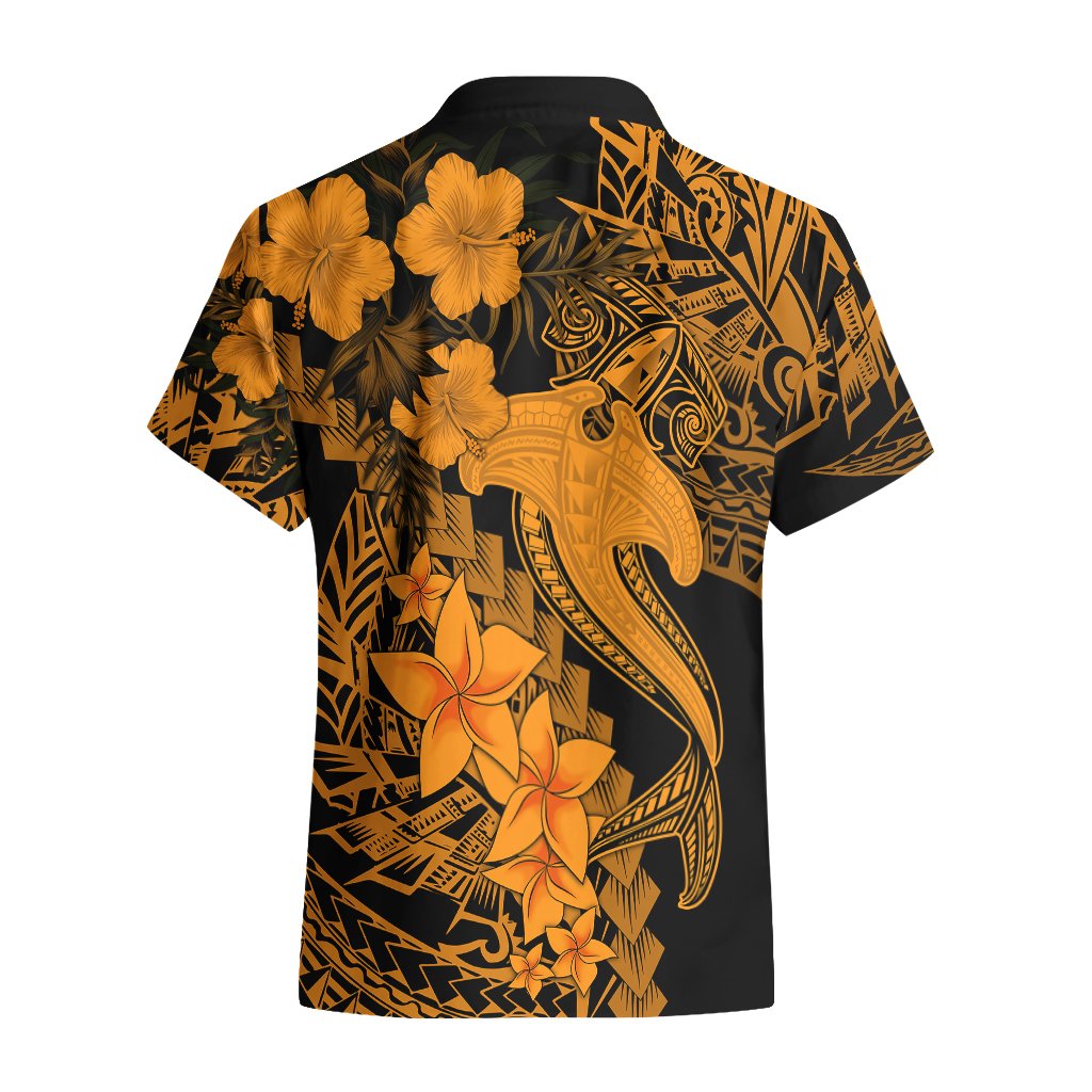 Aloha Hawaii Hawaiian Shirt Hammerhead Shark Tattoo Polynesian Summer - Gold LT9 - Polynesian Pride