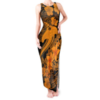 Aloha Hawaii Tank Maxi Dress Hammerhead Shark Tattoo Polynesian Summer - Gold LT9 Women Gold - Polynesian Pride