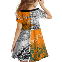 Fiji Australia Rugby Family Matching Long Sleeve Bodycon Dress and Hawaiian Shirt World Cup 2023 Polynesia Tapa Mixed Indigenous Aboriginal LT9 - Polynesian Pride