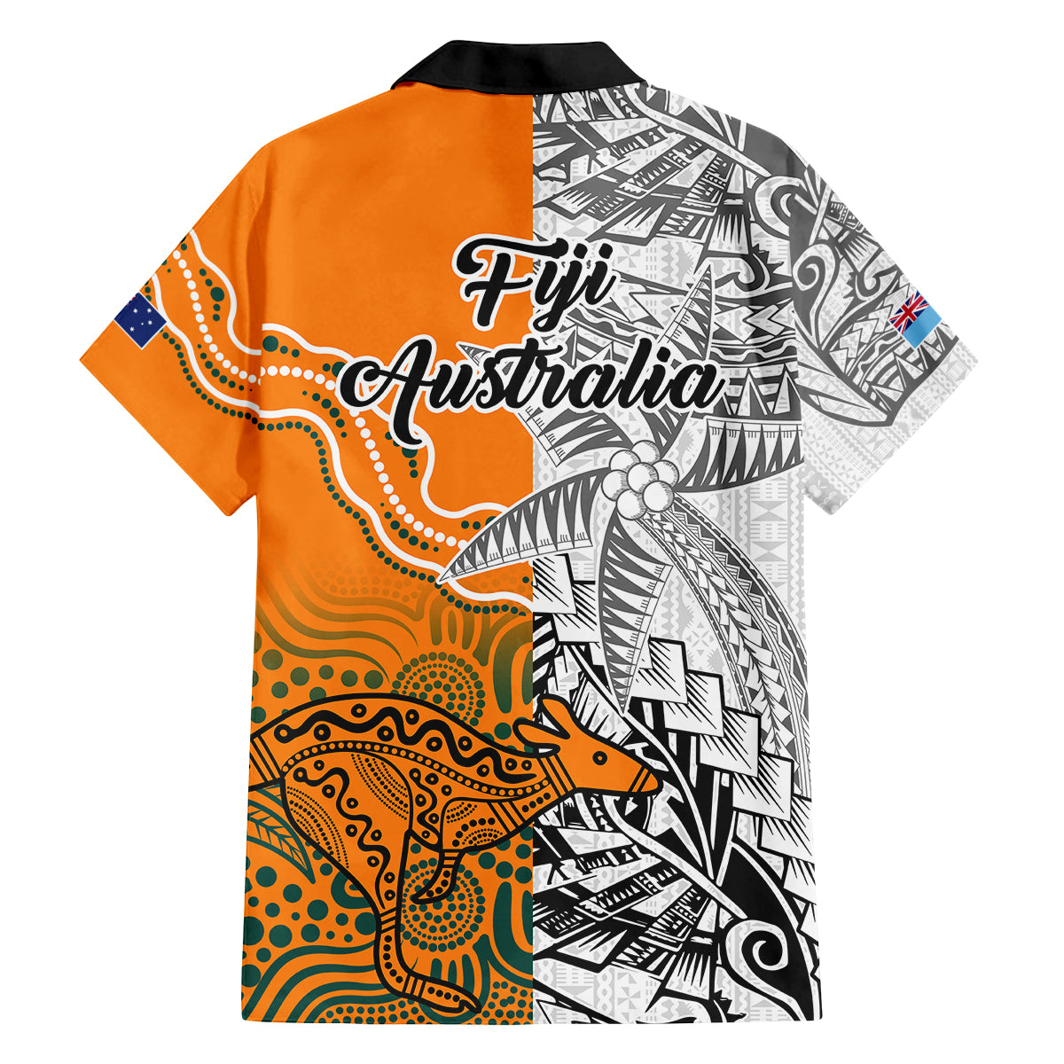 Fiji Australia Rugby Family Matching Off Shoulder Maxi Dress and Hawaiian Shirt World Cup 2023 Polynesia Tapa Mixed Indigenous Aboriginal LT9 - Polynesian Pride