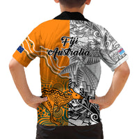 Fiji Australia Rugby Family Matching Tank Maxi Dress and Hawaiian Shirt World Cup 2023 Polynesia Tapa Mixed Indigenous Aboriginal LT9 - Polynesian Pride