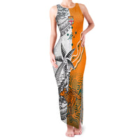 Personalised Fiji Australia Rugby Family Matching Tank Maxi Dress and Hawaiian Shirt World Cup 2023 Polynesia Tapa Mixed Indigenous Aboriginal LT9 Mom's Dress Gold - Polynesian Pride