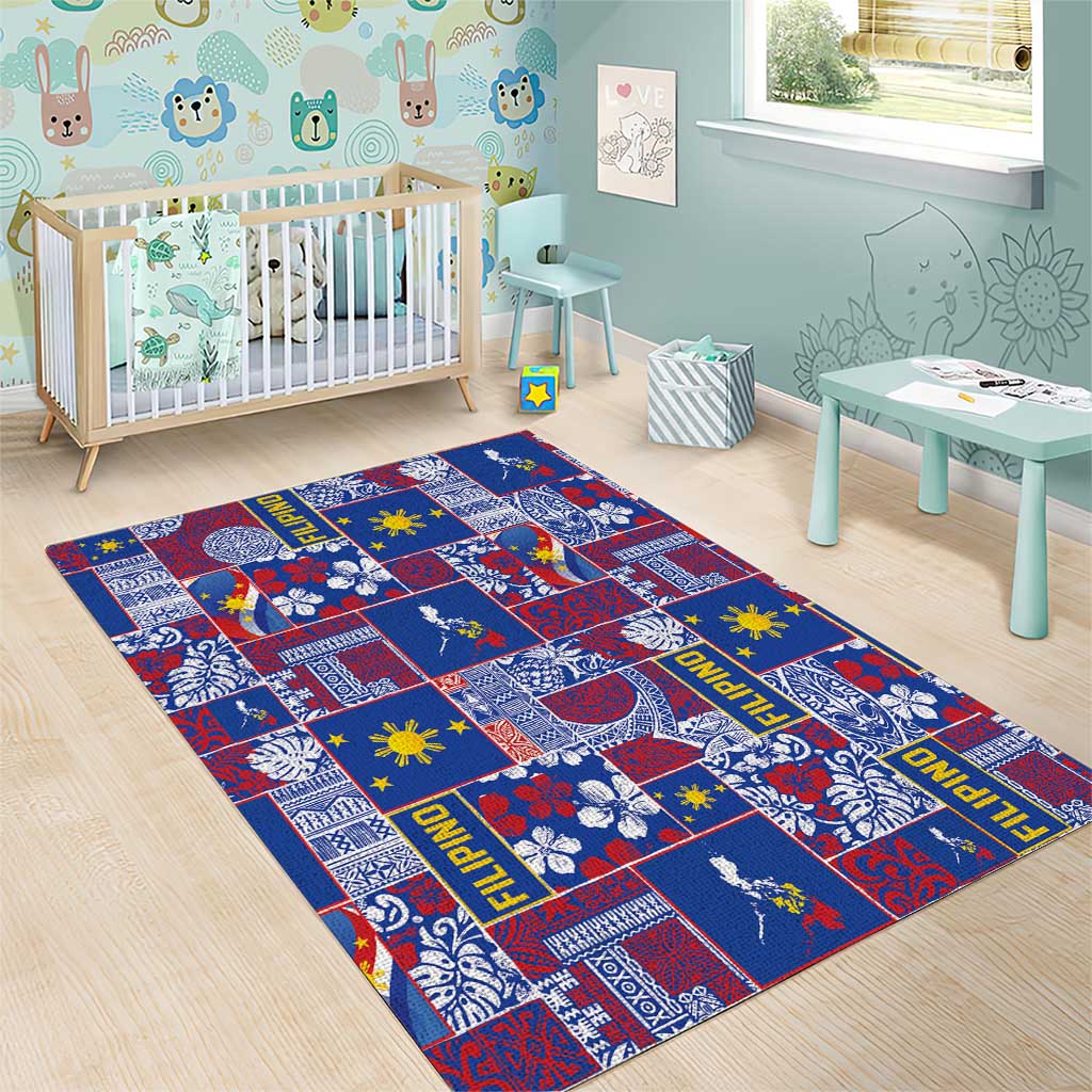 Filipino Maligayang Pasko Area Rug Pacific Patchwork Xmas Vibes - Polynesian Pride