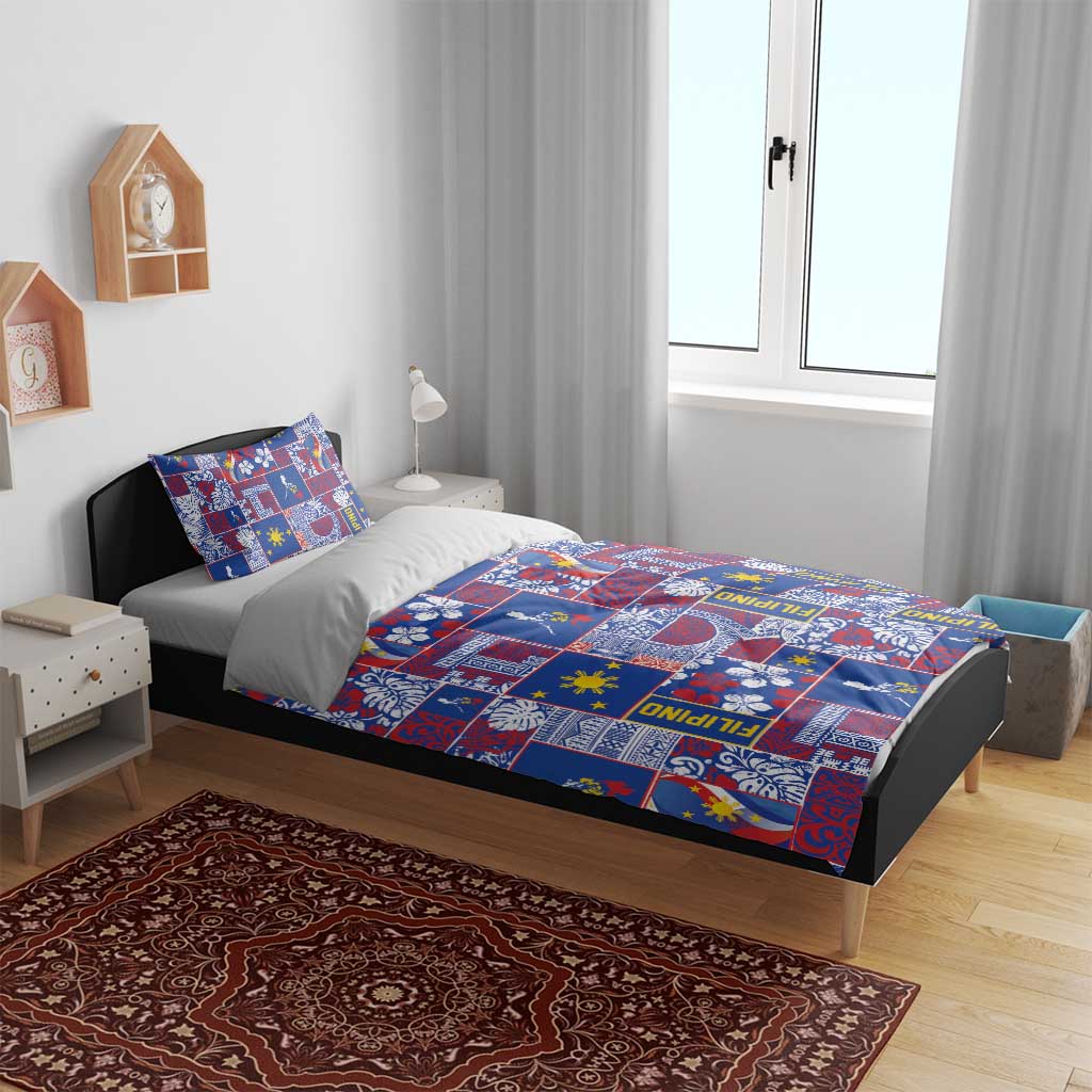 Filipino Maligayang Pasko Bedding Set Pacific Patchwork Xmas Vibes - Polynesian Pride
