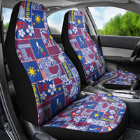 Filipino Maligayang Pasko Car Seat Cover Pacific Patchwork Xmas Vibes LT9 - Polynesian Pride
