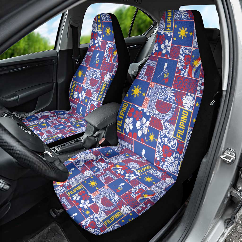 Filipino Maligayang Pasko Car Seat Cover Pacific Patchwork Xmas Vibes LT9 - Polynesian Pride