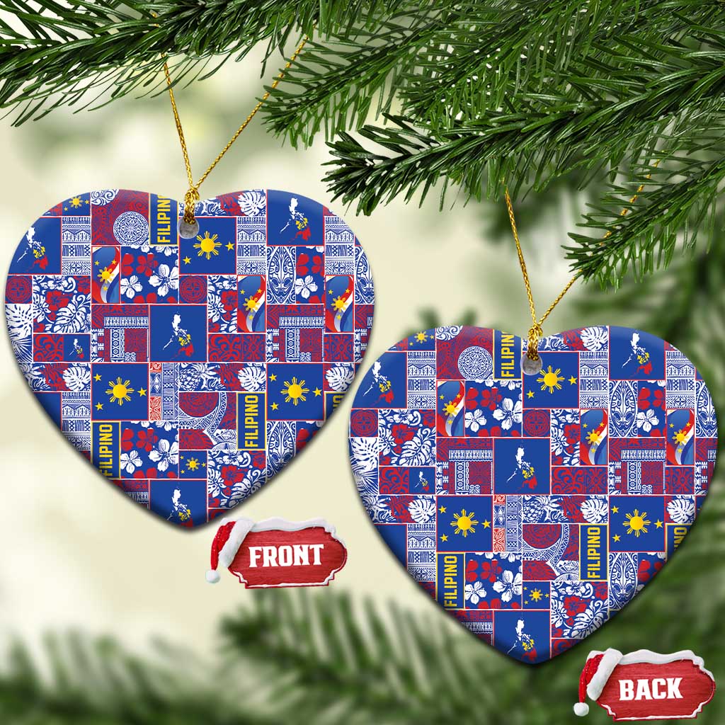 Filipino Maligayang Pasko Ceramic Ornament Pacific Patchwork Xmas Vibes - Polynesian Pride