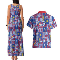 Filipino Maligayang Pasko Couples Matching Tank Maxi Dress and Hawaiian Shirt Pacific Patchwork Xmas Vibes - Polynesian Pride