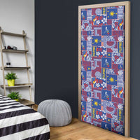 Filipino Maligayang Pasko Door Cover Pacific Patchwork Xmas Vibes - Polynesian Pride