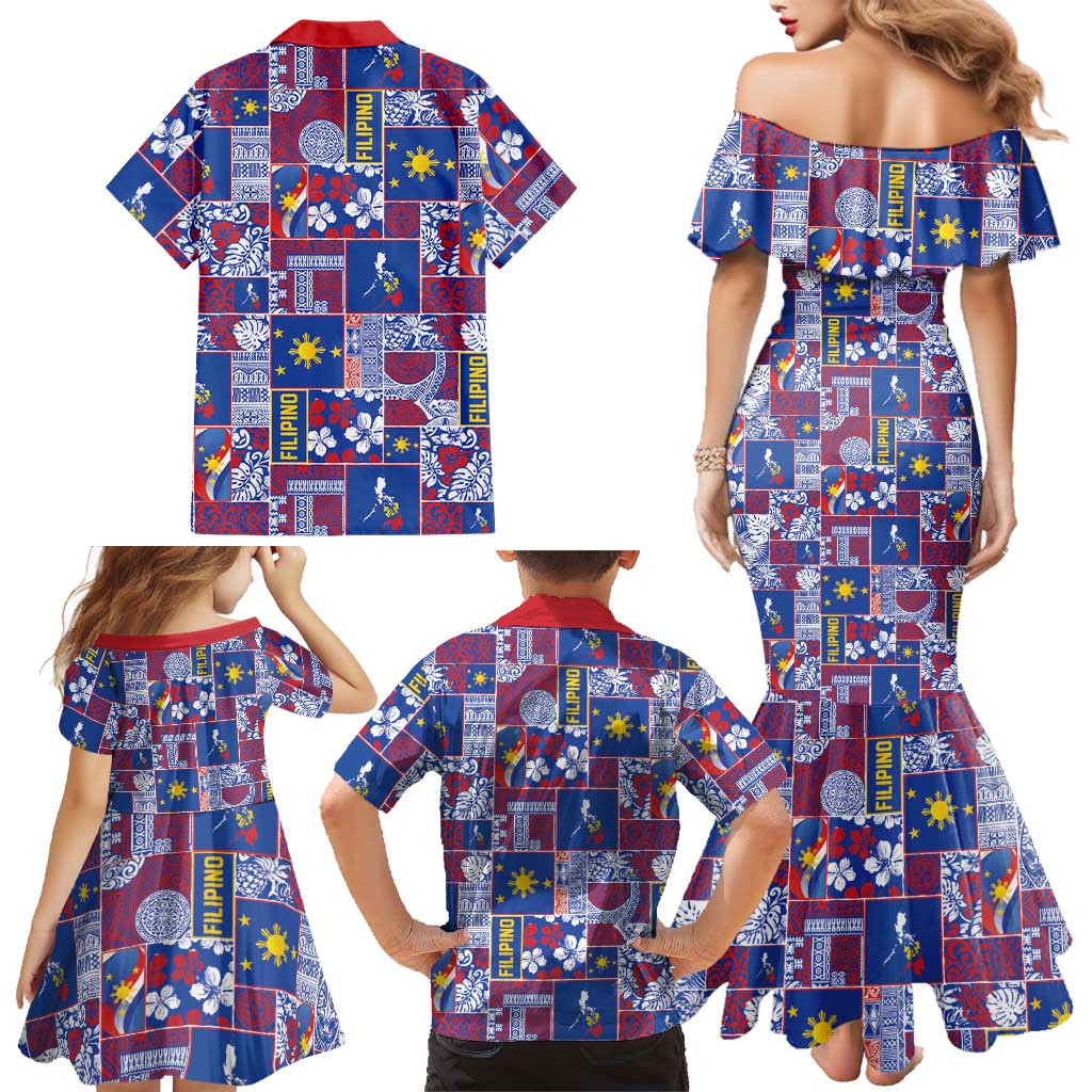 Filipino Maligayang Pasko Family Matching Mermaid Dress and Hawaiian Shirt Pacific Patchwork Xmas Vibes LT9 - Polynesian Pride