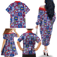 Filipino Maligayang Pasko Family Matching Off The Shoulder Long Sleeve Dress and Hawaiian Shirt Pacific Patchwork Xmas Vibes LT9 - Polynesian Pride